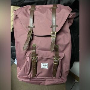 Herschel Supply Company mauve backpack with brown accents